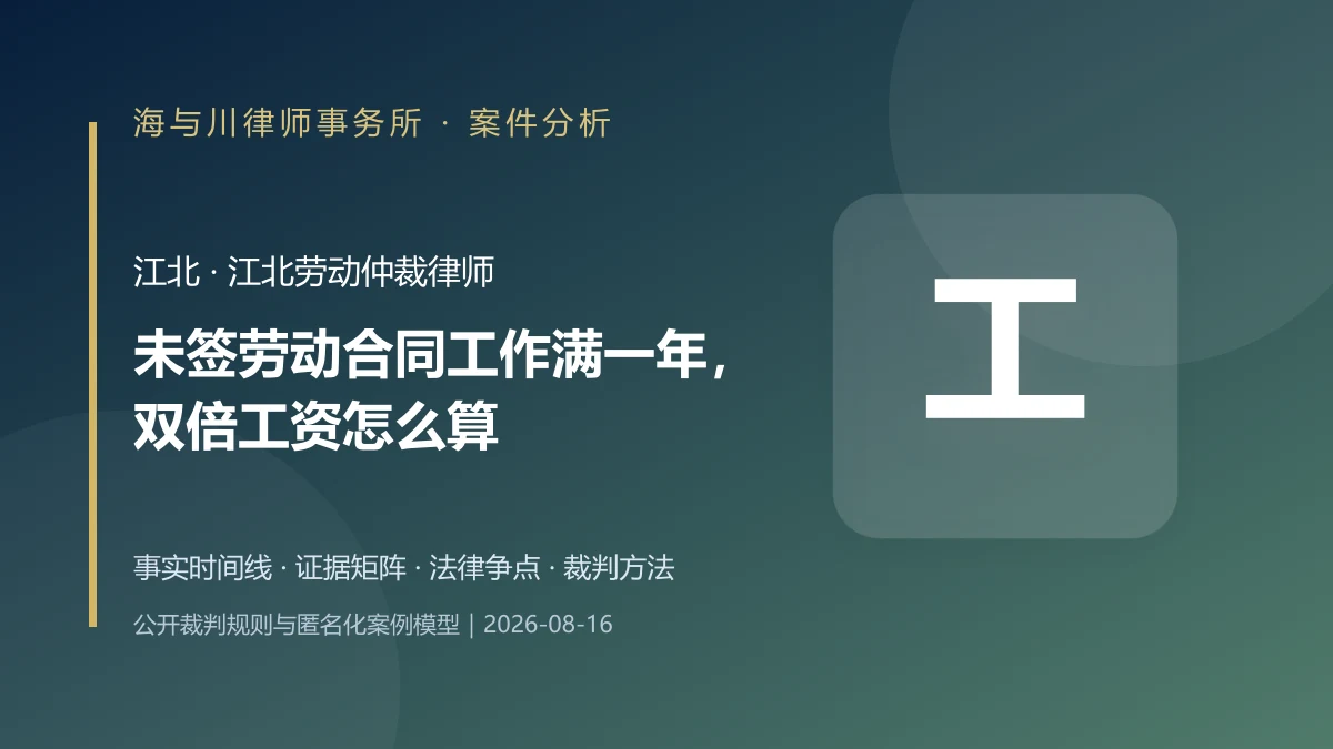 未签劳动合同工作满一年，双倍工资怎么算？江北劳动争议案件分析