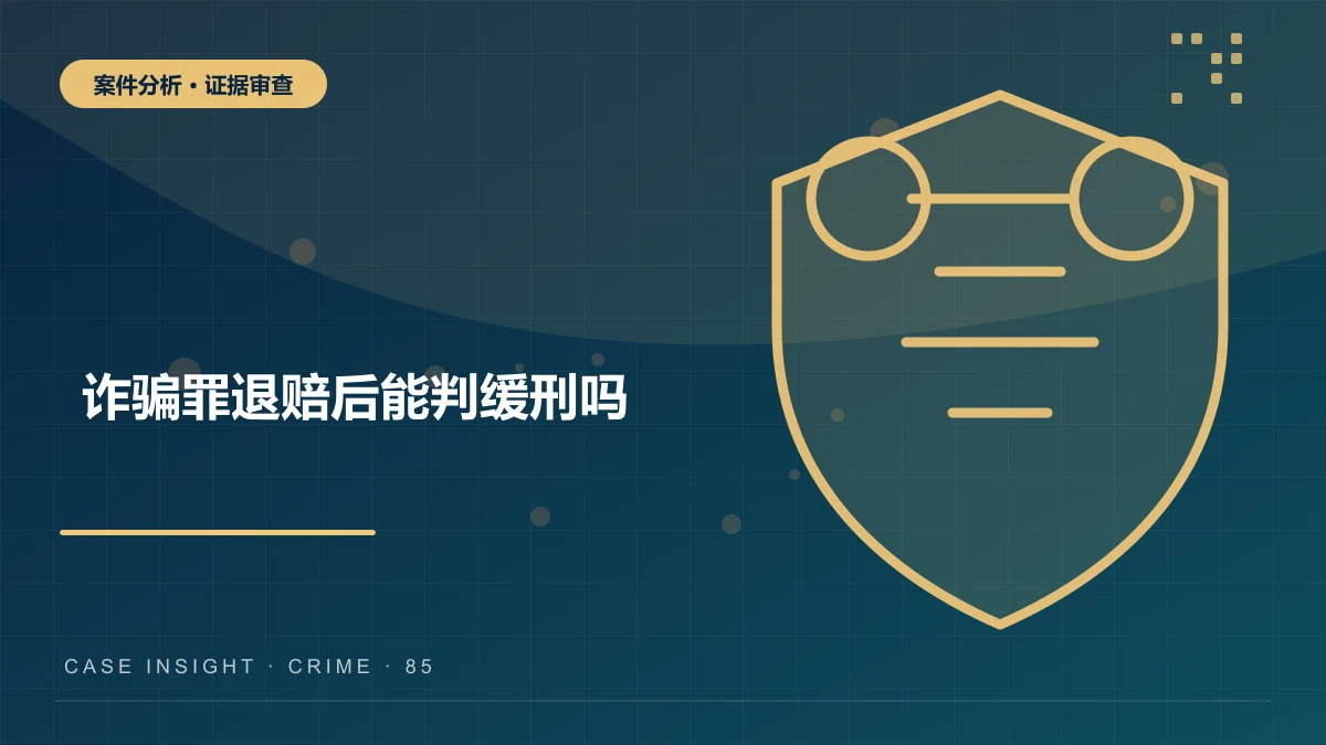 诈骗罪退赔后能判缓刑吗？渝中退赔、谅解与认罪认罚案件分析