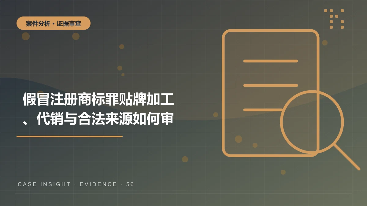 黔江假冒注册商标罪案件分析：贴牌加工、代销与合法来源如何审查？