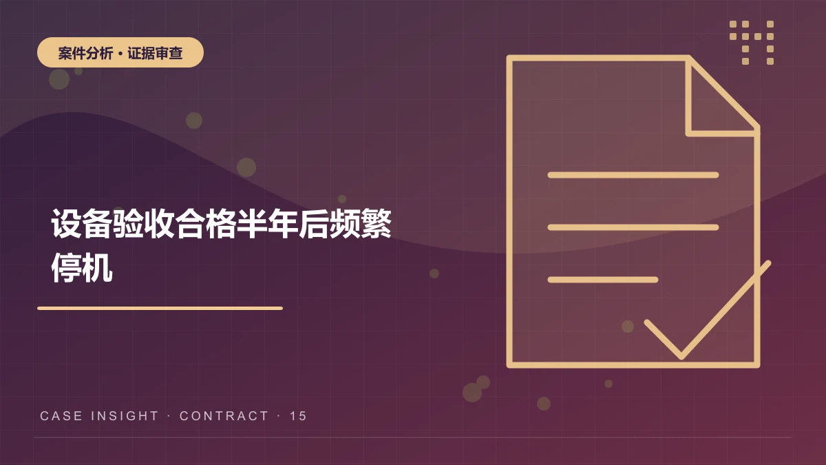 设备验收合格半年后频繁停机，买方还能解除合同并索赔吗？